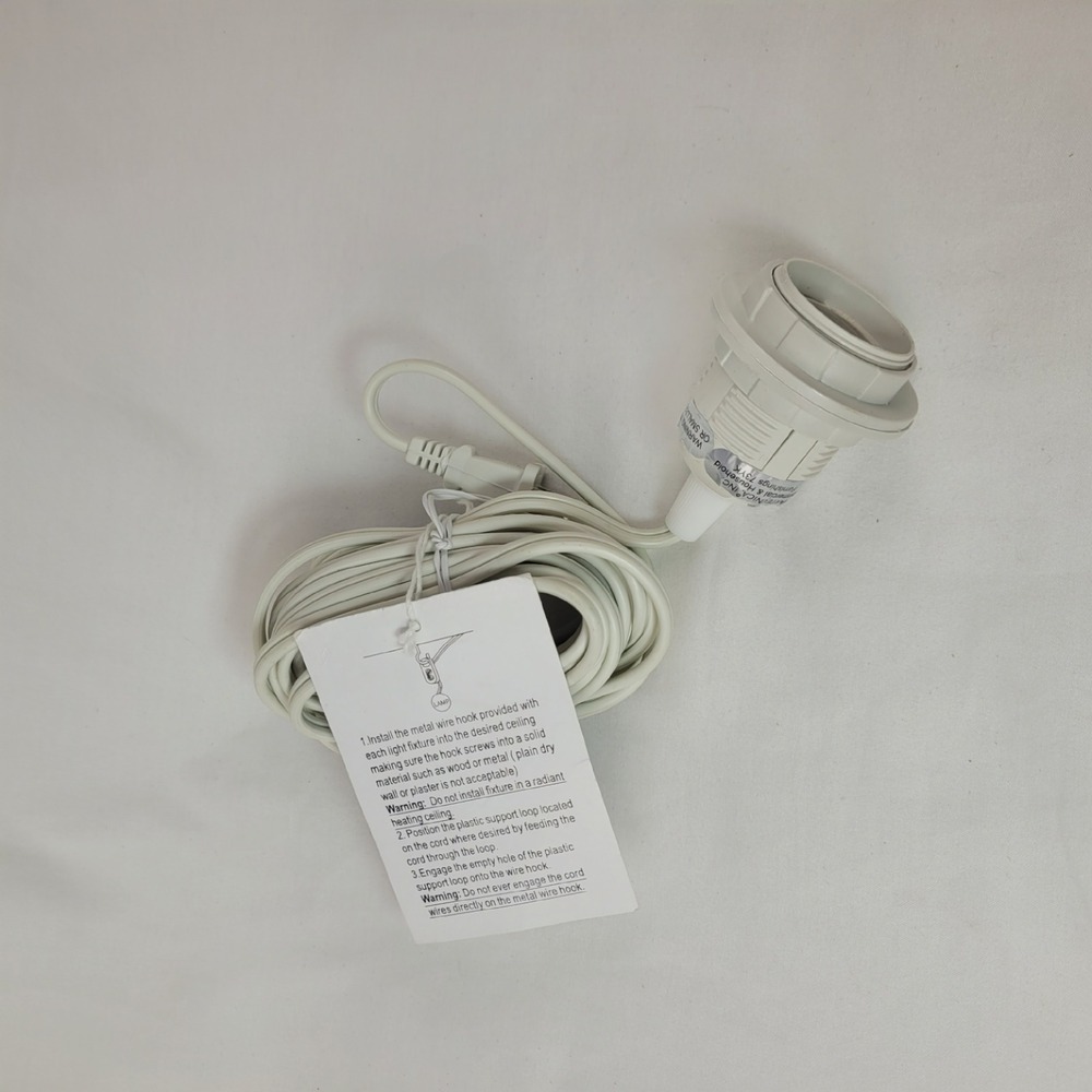 Artecnica White Pendant Lamp Cord Kit Hanging Light Socket for Lanterns 15ft